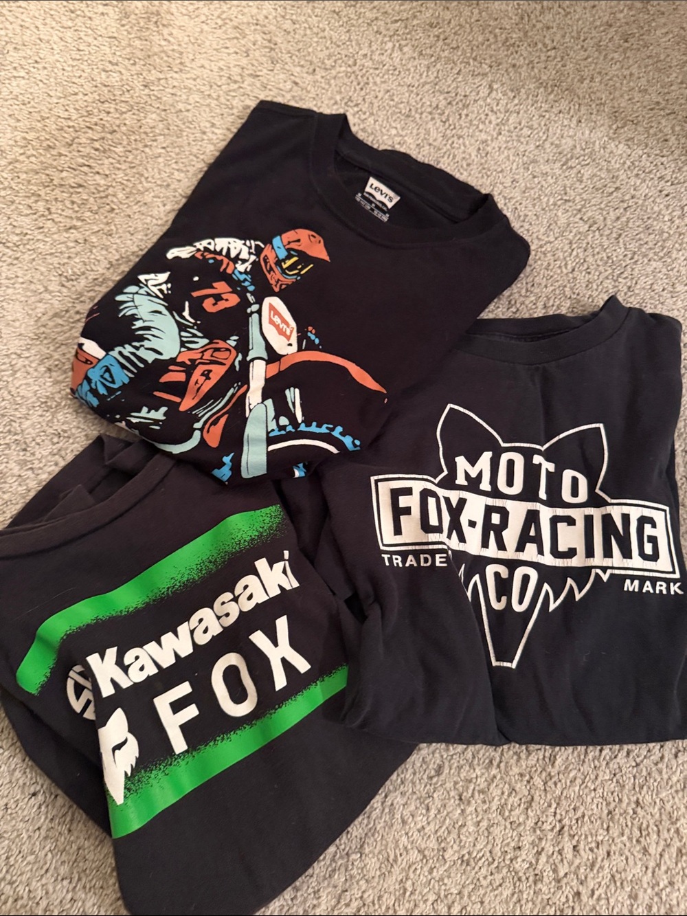 Fox Boys Bundle of Moto Graphic Tees Kawasaki Fox